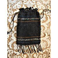 Vintage 1920's 20's Black Beaded Flapper Purse With Multicolor Stripes & Fringe/Downton | Etsy (US)