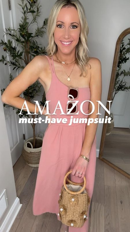 Must-Have Amazon Jumpsuit! This Amazon’s Choice one shoulder wide leg jumpsuit is a 10/10! The straps are adjustable and there are pockets! 🙌🏻 Perfect for vacation, date night, and a summer party! Wearing small in pink-21 colors available! I’m 5’7” for reference.

Jumpsuit, jumpsuit outfit, jumpsuit style, vacation outfit, vacation style, date night outfit, summer jumpsuit, spring jumpsuit, spring outfit, spring style, summer outfit, summer style, over 30 style, fashion over 30

#LTKSaleAlert #LTKStyleTip #LTKFindsUnder50