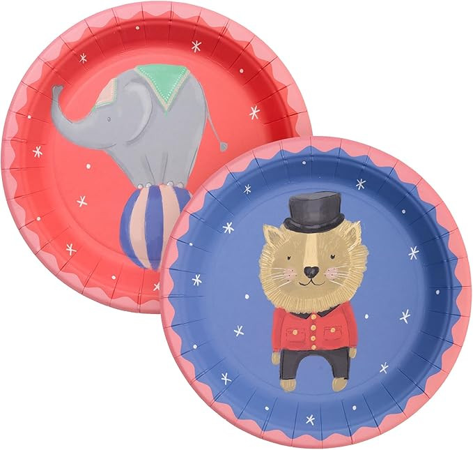 Cheerland Circus Party Paper Plates Carnival Animals Elephant Lion Disposable Tableware For Circu... | Amazon (US)