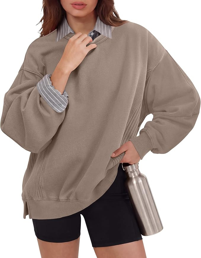 Gacaky Womens Oversized Sweatshirts Fleece Crewneck Long Sleeve Pullover Tops Casual Comfy Fall W... | Amazon (US)