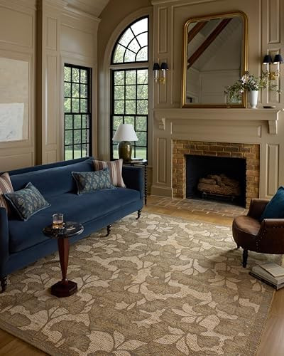 Loloi Chris Loves Julia Rue Collection RUE-02 Olive/Sage 7'-6" x 9'-6" Area Rug Jute Neutral Flor... | Amazon (US)