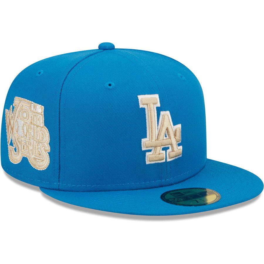 Los Angeles Dodgers New Era 75th World Series Undervisor 59FIFTY Fitted Hat - Blue Stone | Lids