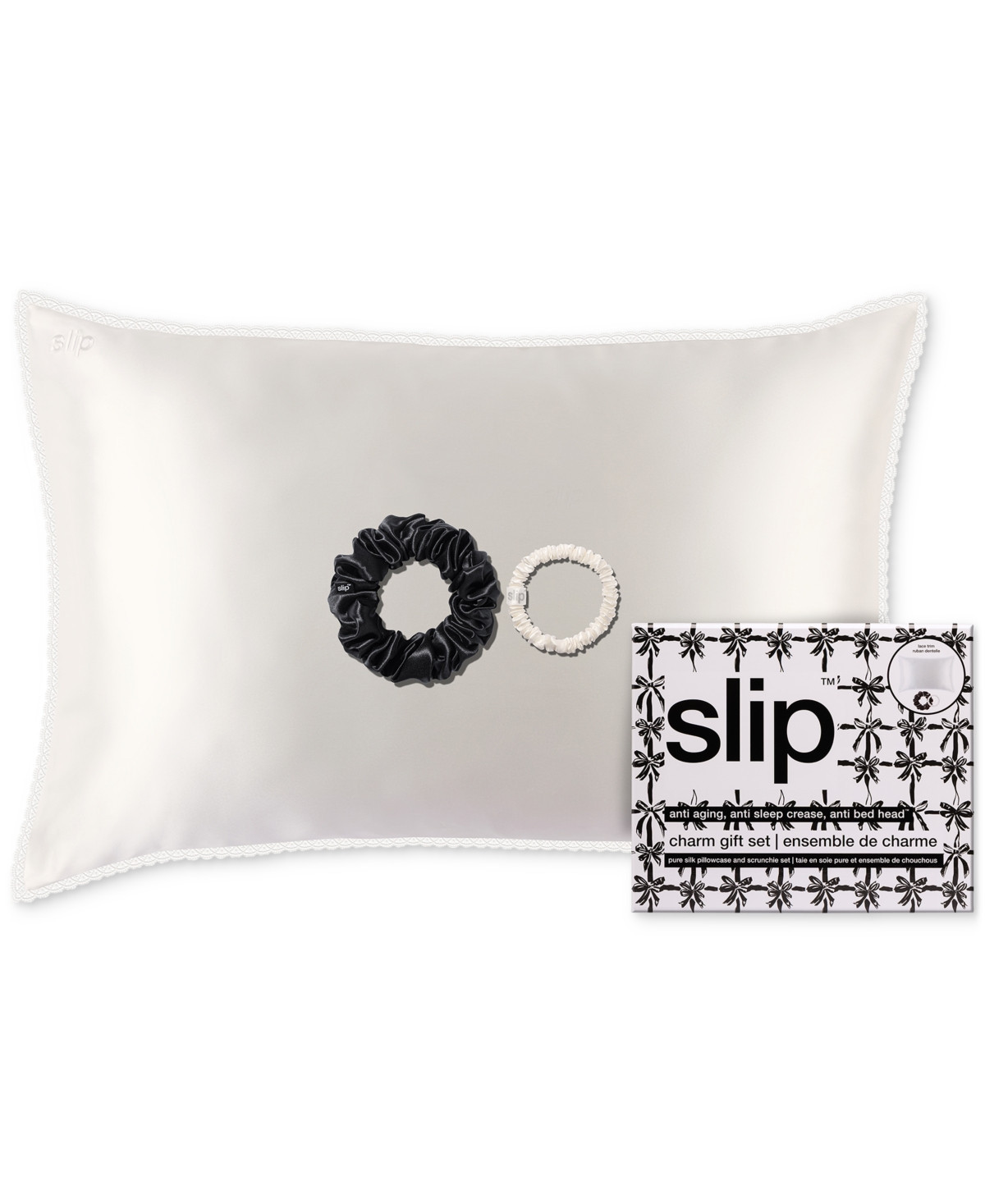 Slip 3-Pc. Pure Silk Queen Pillowcase & Scrunchie Gift Set - Charm - Charm | Macy's