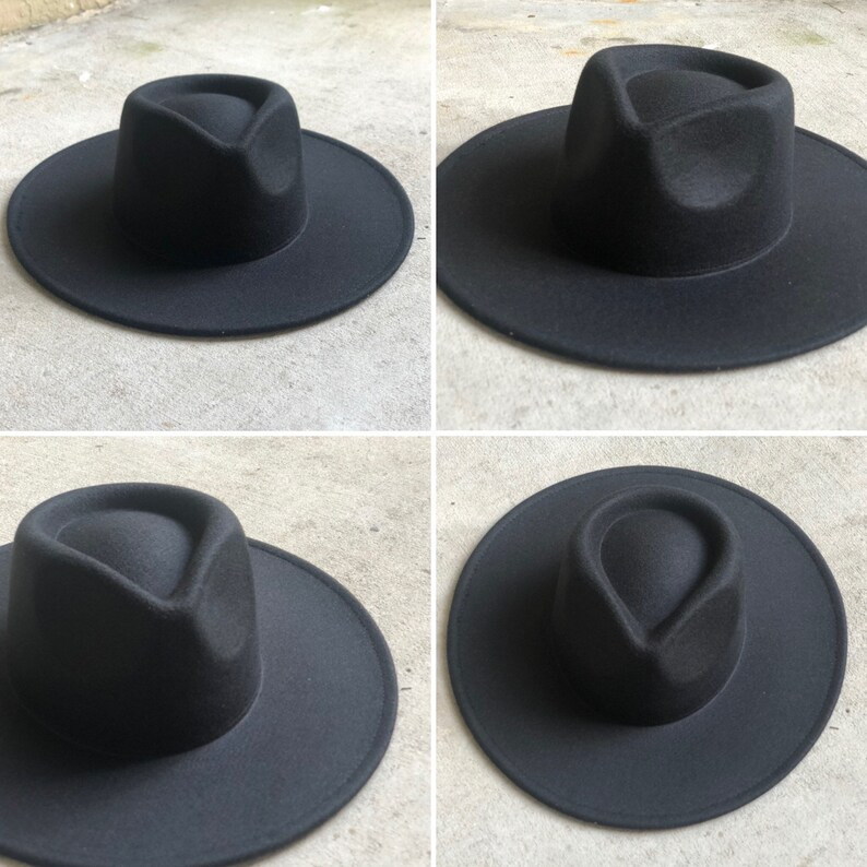 Fedora hat, wide brim hat, vegan felt rancher hat, flat brim hat, stiff brim, fedora for men, fed... | Etsy (US)