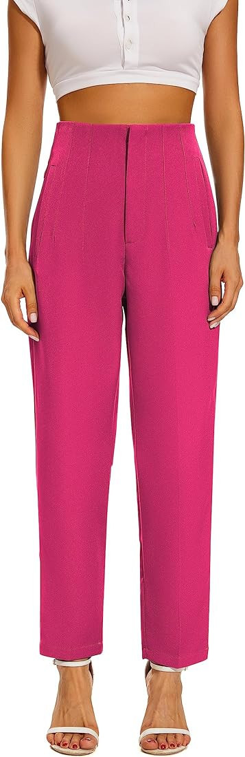 Kusogiay High Waist Dress Pant for Women Business Trousers Work Office Pants with Pockets | Amazon (US)