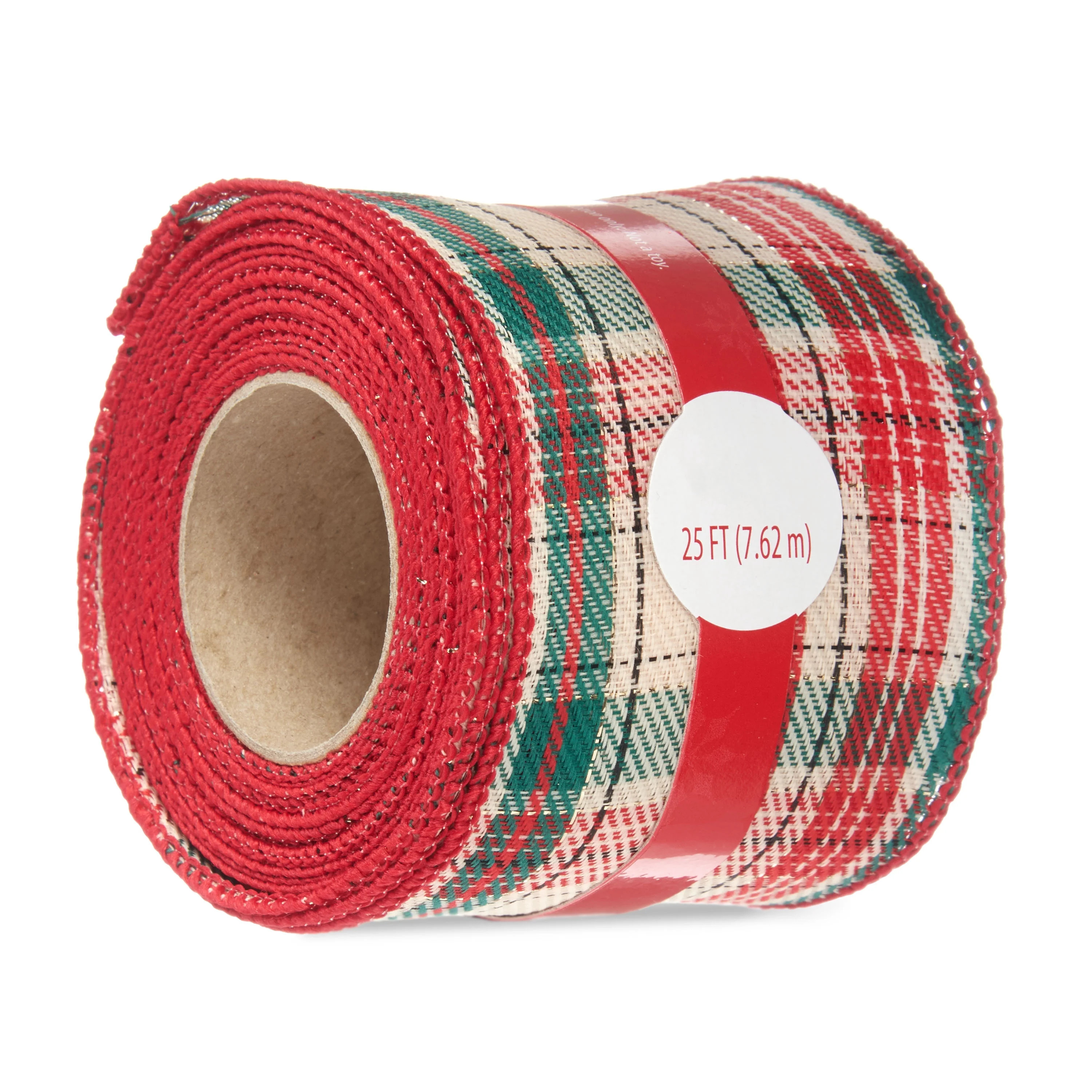 Holiday Time Ribbon, Red Green Black Plaid, 25' - Walmart.com | Walmart (US)