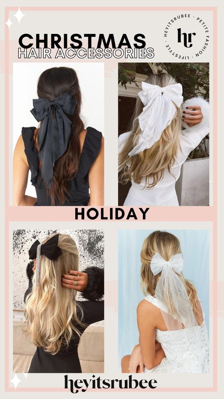Hair holiday accessories 
Hair bows 
Women’s hair bows 
Christmas hair 

#LTKHoliday #LTKGiftGuide #LTKSeasonal