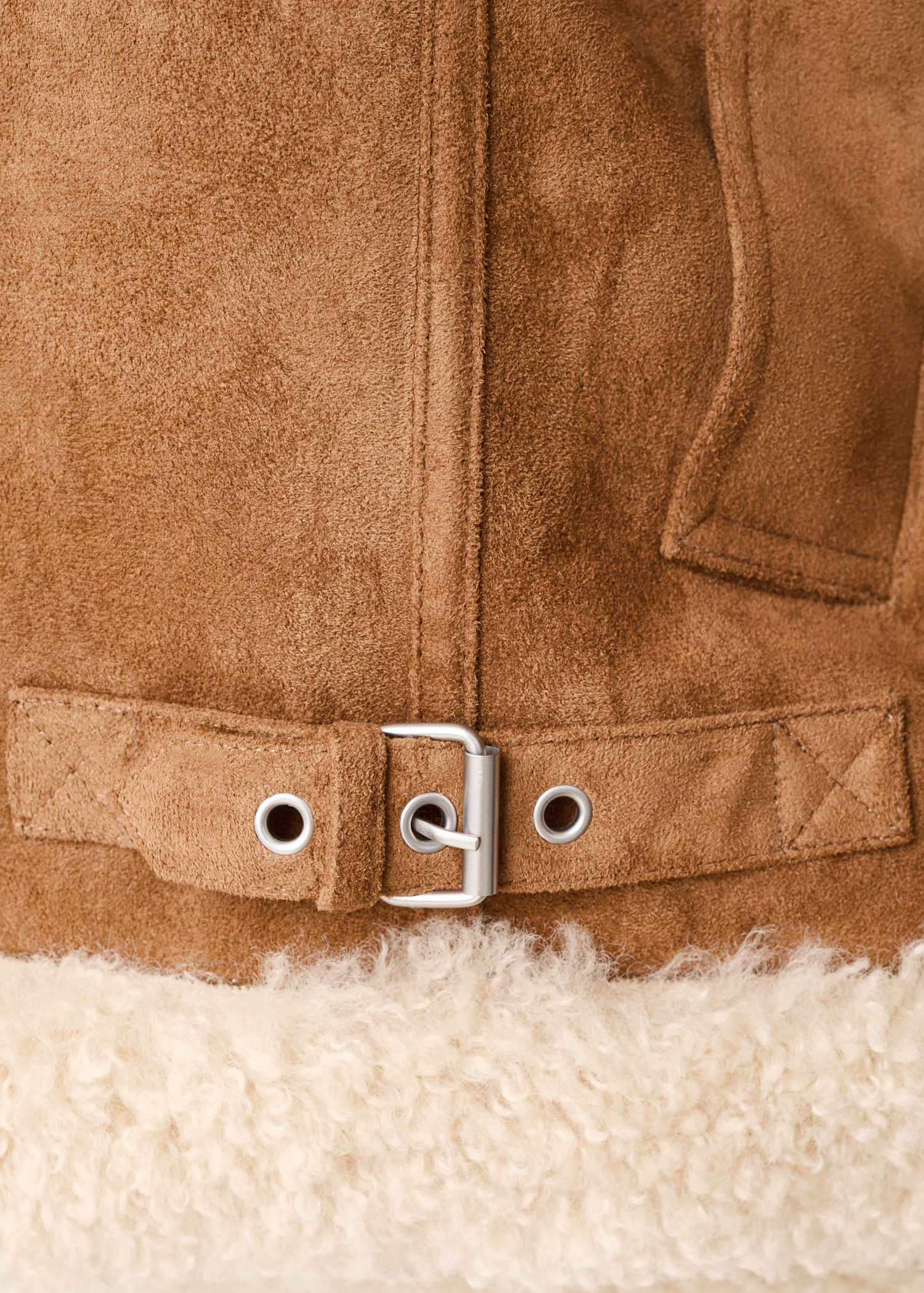 Double-faced shearling jacket | MANGO (UK)