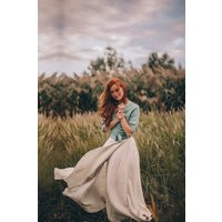 Linen Wrap Maxi Skirt, Bohemian Style, Pockets | Etsy (US)