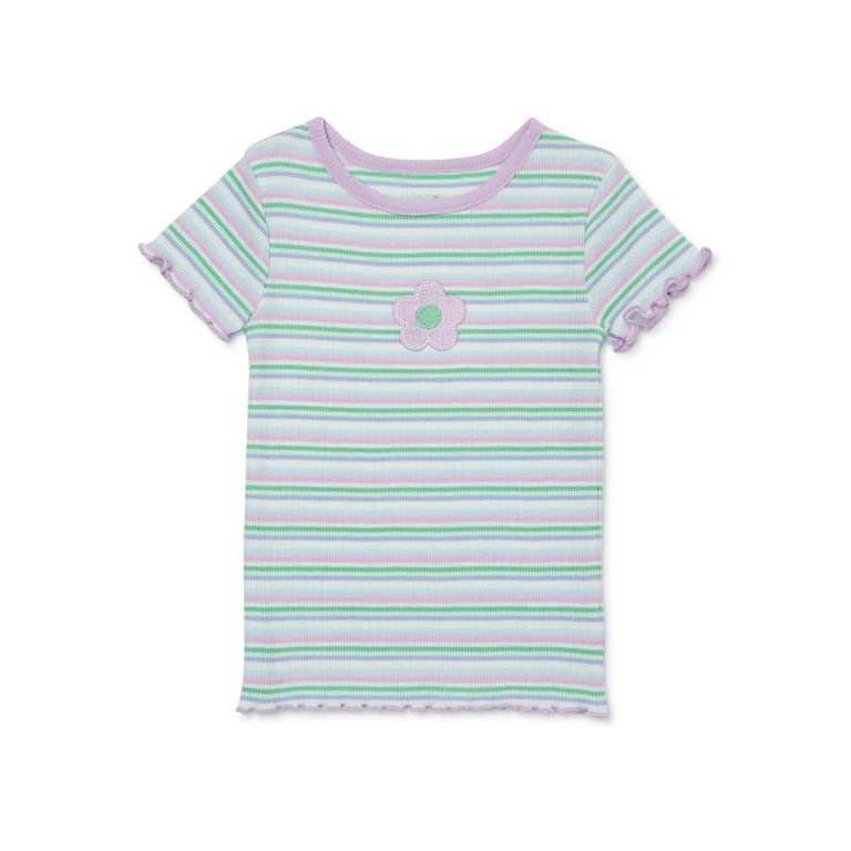 Garanimals Toddler Girl Short Sleeve Rib T-Shirt, Sizes 18M-5T | Walmart (US)