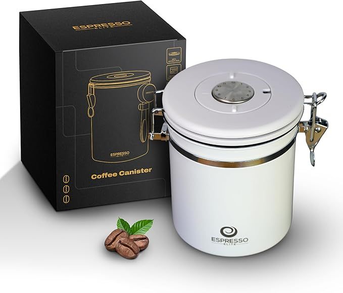Espresso Elite Premium White Coffee Canister 1.5L (50 oz) - Airtight Coffee Storage Container wit... | Amazon (US)