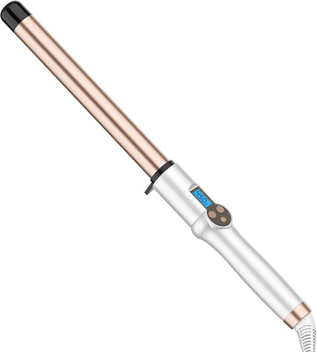 1 Inch Extra Long Barrel Curling Wand Ceramic for Long Hair No-Clamp | Amazon (US)