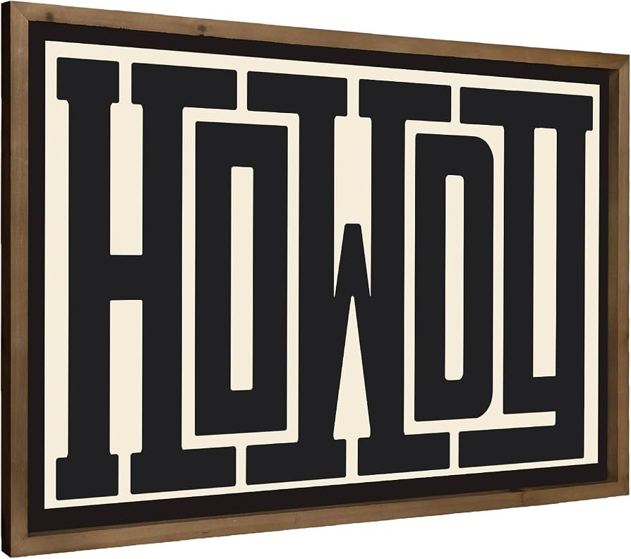 flangairy Howdy Wall Art, 23.6x15.7 Inchs Wooden Howdy Sign Western Cowboy Wall Decor, Southweste... | Amazon (US)