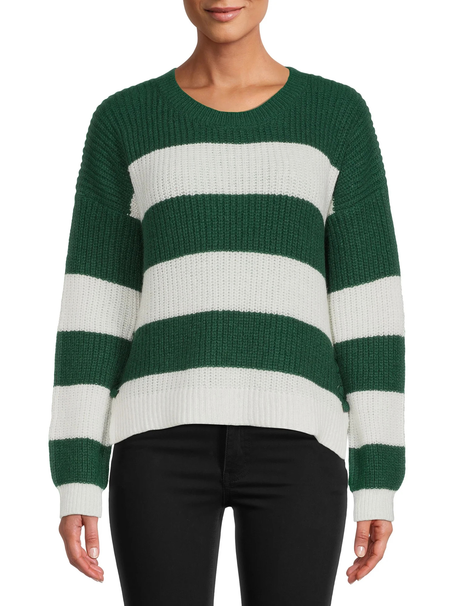 No Boundaries Juniors' Stripe Sweater - Walmart.com | Walmart (US)