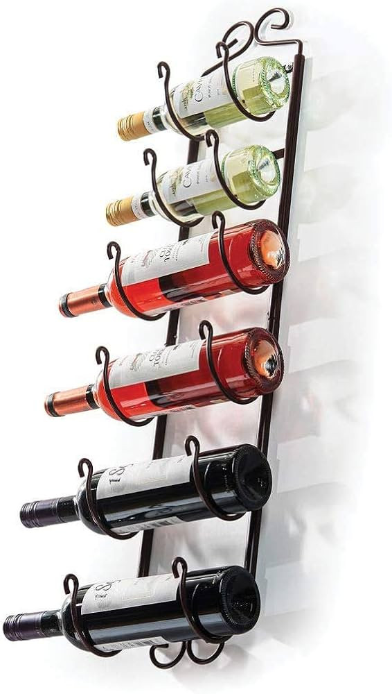 towel rack and wine rack - Bronze wall wine rack - wall mounted wine rack fits up 6 level wine bo... | Amazon (US)