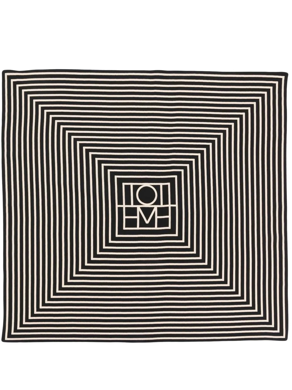 TOTEME signature monogram silk scarf - Black | Farfetch Global
