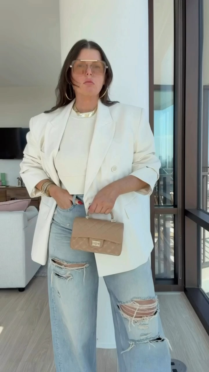 Amazon, Zara, Target, oh my! wearing my true size in top true size / size down in jeans (I’m between sizes rn) Size up in oversized blazer! 

 #LTKgrwm #LTKootd #LTKSeasonal