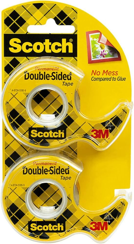 Scotch Double Sided Tape, 0.5 in. x 400 in., 2 Dispensers/Pack | Amazon (US)