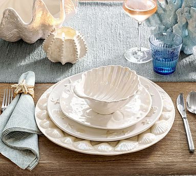 Pearlescent Shell Stoneware Cereal Bowls - Set of 4 | Pottery Barn (US)