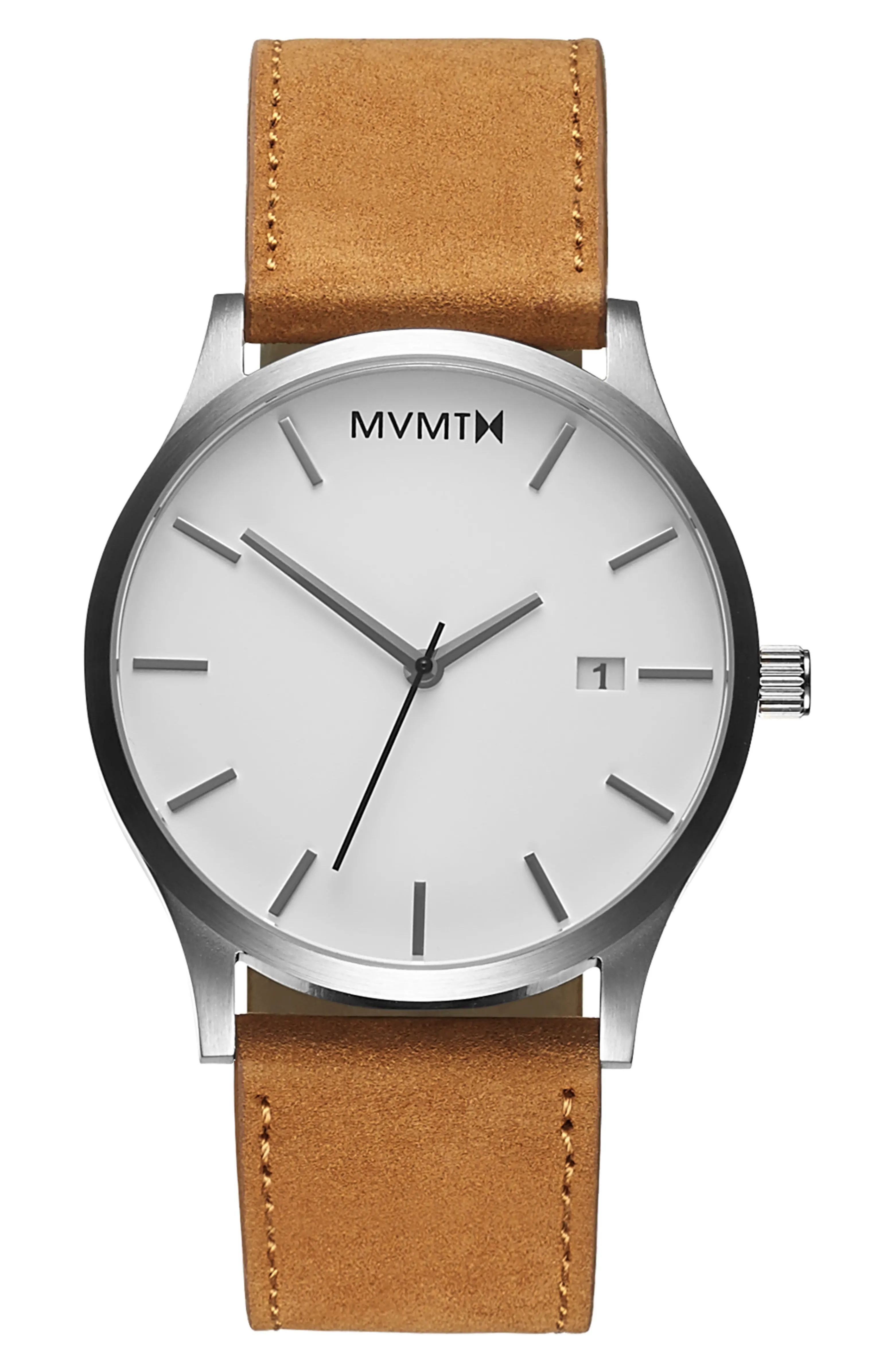 MVMT Classic Leather Strap Watch, 45mm | Nordstrom | Nordstrom