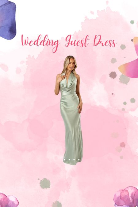 Wedding guest dress. Cocktail dress. Halter neck dress. Sage green dress 

#LTKStyleTip #LTKFindsUnder100 #LTKSeasonal