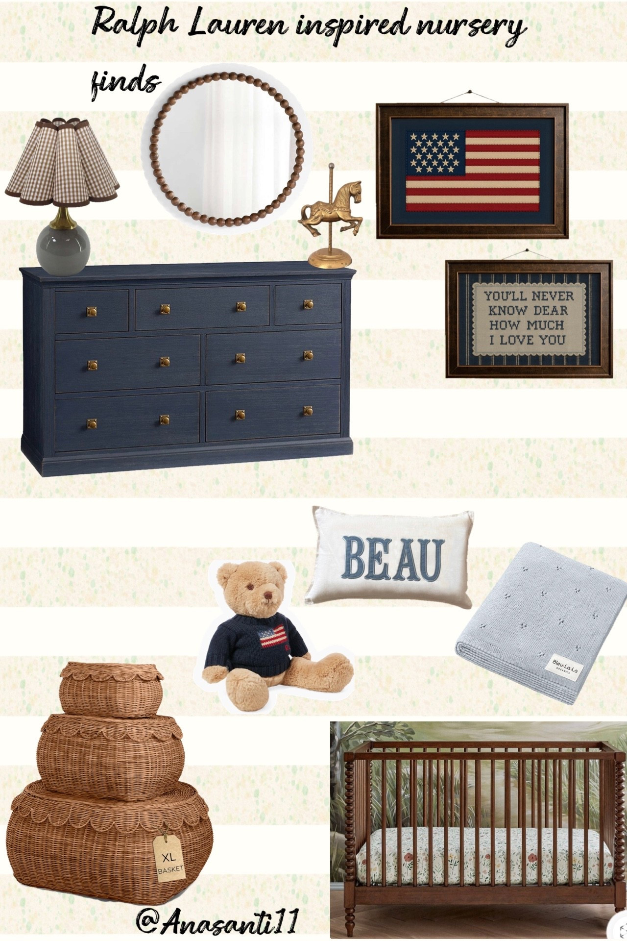 Ralph Lauren Baby Boy Nursery Finds 🧸💙 

Classic, preppy, and timeless—these Ralph Lauren inspired nursery finds bring that heritage feel to a baby boy’s room. Think navy stripes, Polo bears, warm woods, and heirloom-style pieces that grow with your little one.

🧸 Nursery favorites I’m loving:  
• Polo Bear blankets & soft cotton swaddles  
• Classic navy + white crib sheets  
• Vintage teddy bear nursery art  
• Plaid accents & preppy textiles  
• Timeless wooden nursery furniture  

A Ralph Lauren nursery style is all about heritage patterns, cozy textures, and classic Americana charm that never goes out of style.

#LTKNursery #LTKFamily #RalphLaurenBaby #RalphLaurenNursery #BabyBoyNursery #PreppyNursery #ClassicNursery #TraditionalNursery #BabyRoomInspo #NurseryDecor #PoloBear #TimelessNursery #ltkstyletip #ltkunder50 #ralphlaurennursery 

#LTKSaleAlert #LTKHome #LTKBump #LTKBaby
