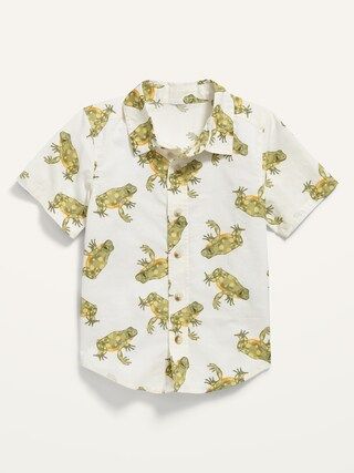 Frog-Print Short-Sleeve Button-Front Shirt for Toddler Boys | Old Navy (US)