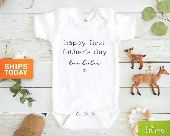 First Father's Day Baby Onesie®, Cute Personalized Father's Day Onesie® | Etsy (US)