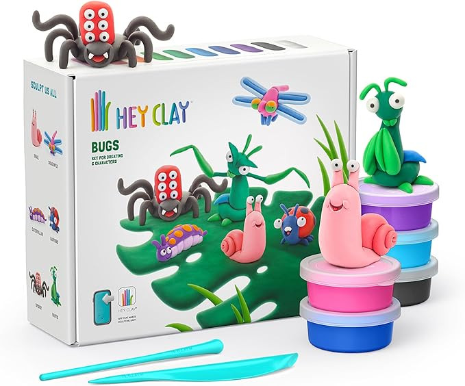 HEY CLAY Bugs Set Air Dry Clay Kit 15 cans and Sculpting Tools with Fun Interactive Instructions ... | Amazon (US)