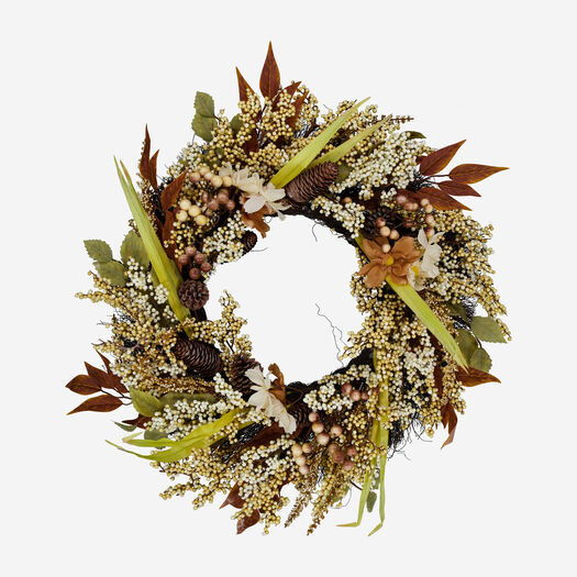 Multicolour Twist Berry Wreath | TK Maxx