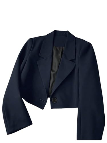 GORGLITTER Women's Cropped Blazers Business Open Front Long Sleeve Suit Jacket | Amazon (US)