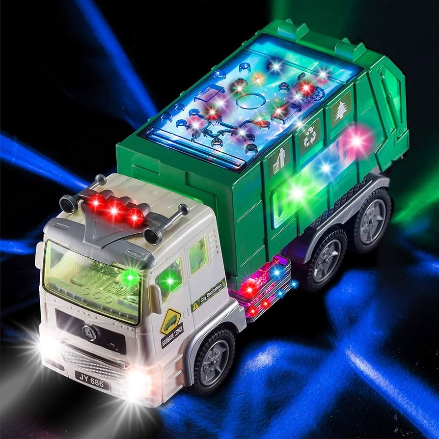 Zetz Brands Toy Garbage Truck for Kids with 4D Lights and Sounds - Battery Operated Automatic Bum... | Amazon (US)