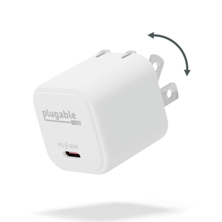 Plugable - 30W USB-C GaN Charger – MagSafe-Compatible, Fast Charging for iPhone, iPad, Galaxy &... | Best Buy U.S.