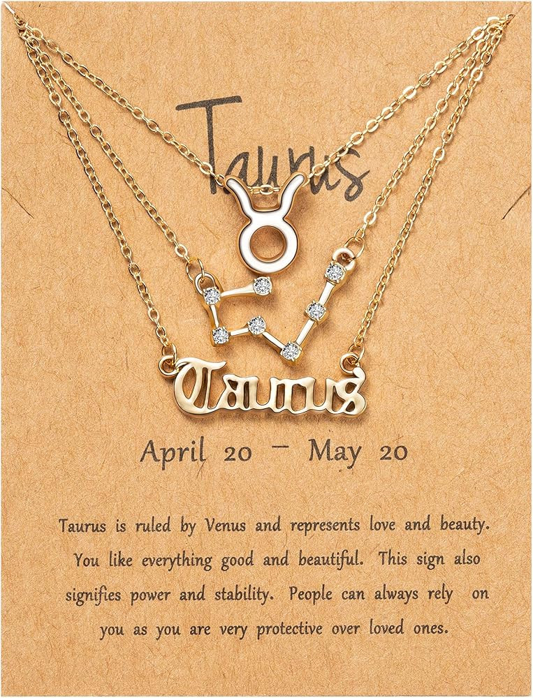 PANTIDE 3Pcs Constellation Zodiac Layer Necklaces for Women Girls, Retro 14K Gold Plated 12 Const... | Amazon (US)
