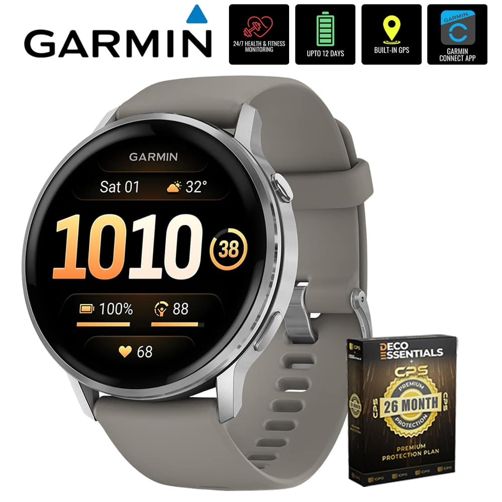 Garmin - Venu 4 45 mm GPS Smartwatch Silver with Gray Band + 26 Month Protection - Silver|Silver Gray - (2025) | Best Buy U.S.