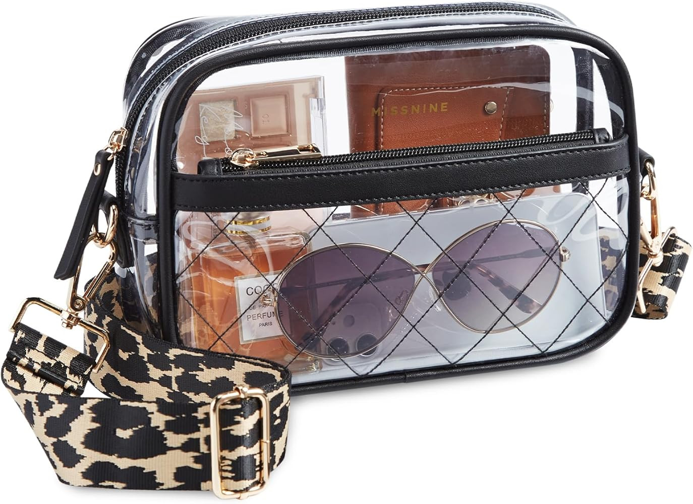 Missnine Clear Bag for Stadium Events Quilted Clear Purse for Women Stadium Approved PVC Crossbod... | Amazon (US)