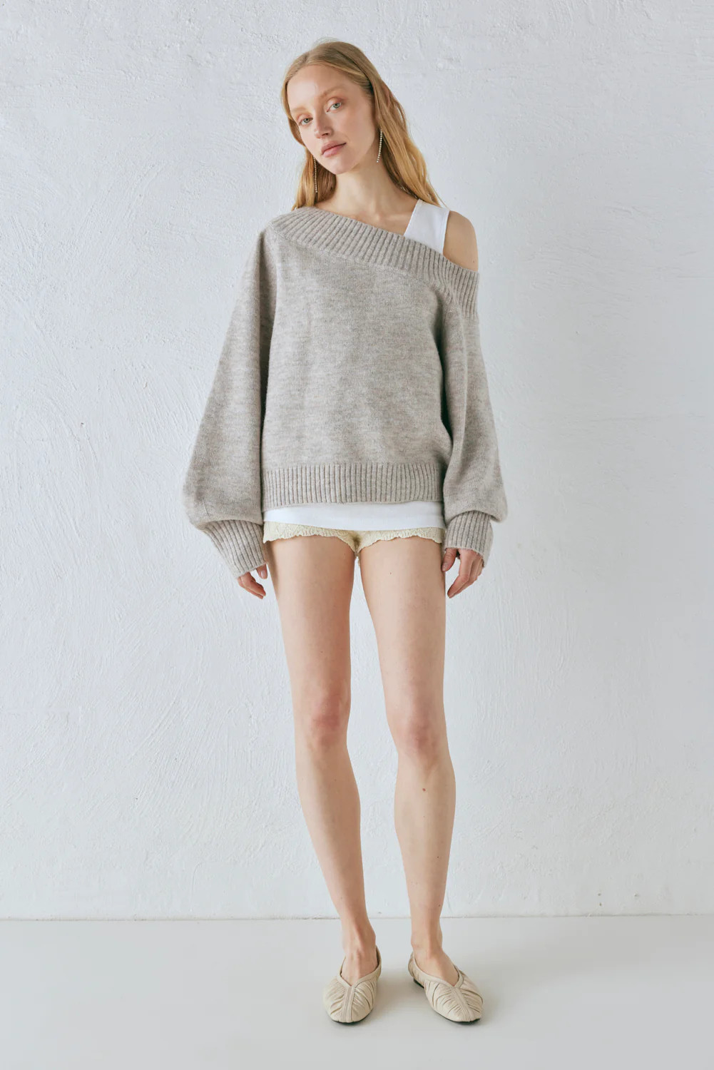 Alma Knit Jumper Grey Marle | VRG Grl