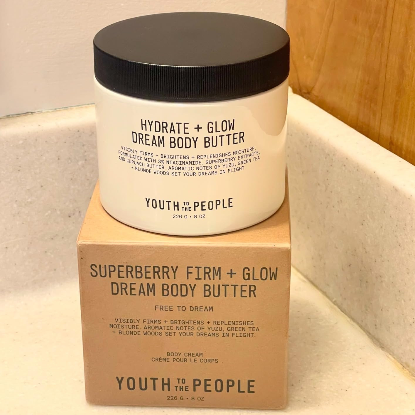 Youth To The People Superberry Hydrate + Glow Dream Body Butter, 3% Niacinamide + Jojoba Oil, Shea + Cupuaçu Butters, 48HR Moisturizer, Vegan | Amazon (US)