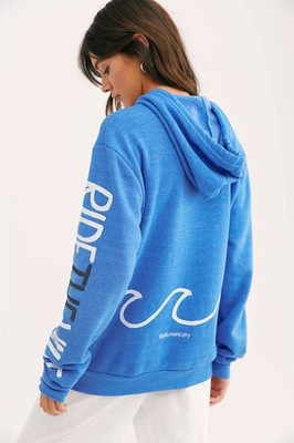 Wren + Glory Pullover Wavy Hoodie Women’s Size L Large Blue | eBay US