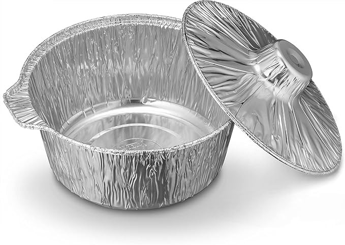Nicole Fantini Disposable Aluminum Pot With Lid Complete Set Good to use on Stove (3, Large: 5.5Q... | Amazon (US)