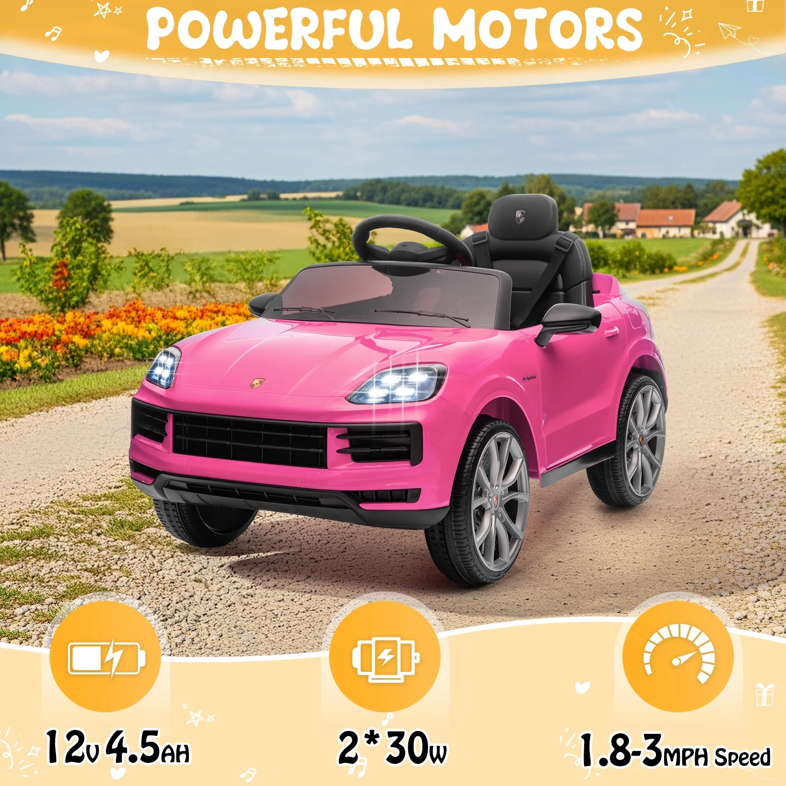 UBesGoo 12V Kids Ride on Car Toys, Licensed Porsche Cayenne Powered Electric Car for Kids, Parent... | Walmart (US)