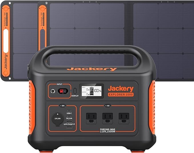 Jackery Solar Generator 1000, 1002Wh Capacity with 2xSolarSaga 100W Solar Panels, 3x1000W AC Outl... | Amazon (US)
