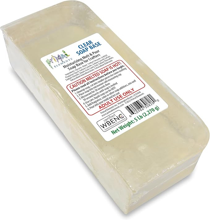 Primal Elements Clear Soap Base - Moisturizing Melt and Pour Glycerin Soap Base for Crafting and ... | Amazon (US)