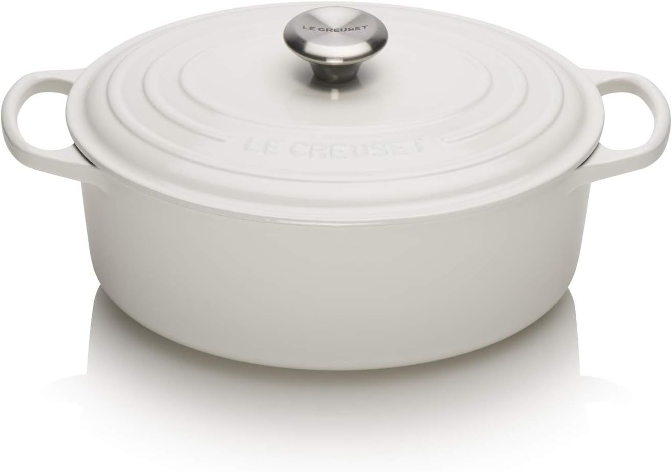 Le Creuset Enameled Cast Iron Signature Oval Dutch Oven, 5 qt. , White | Amazon (US)