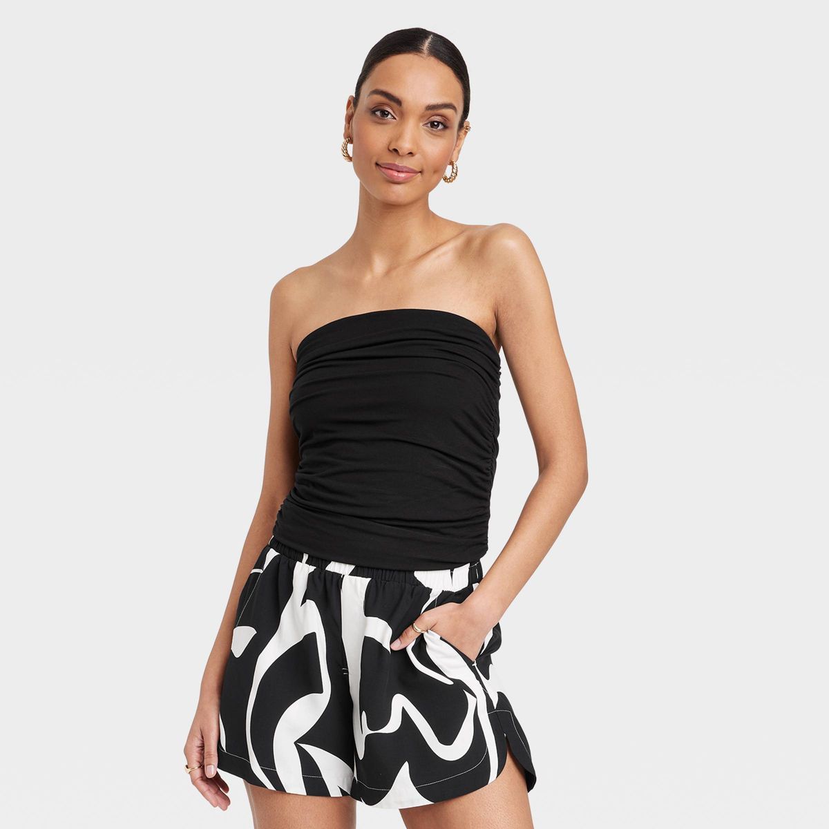 Women's Slim Fit Ruched Tube Top - A New Day™ | Target