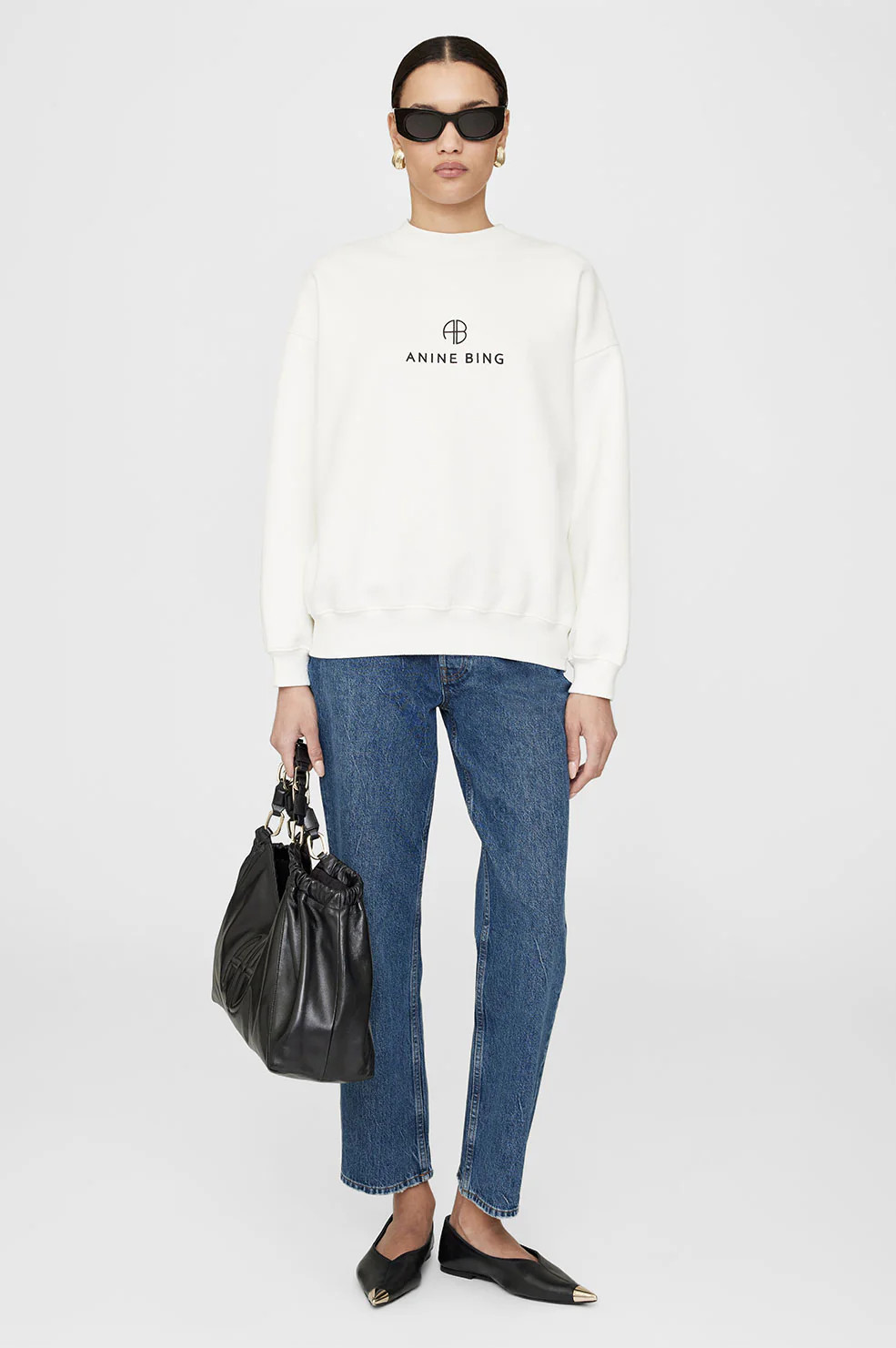 Jaci Sweatshirt Monogram | Anine Bing