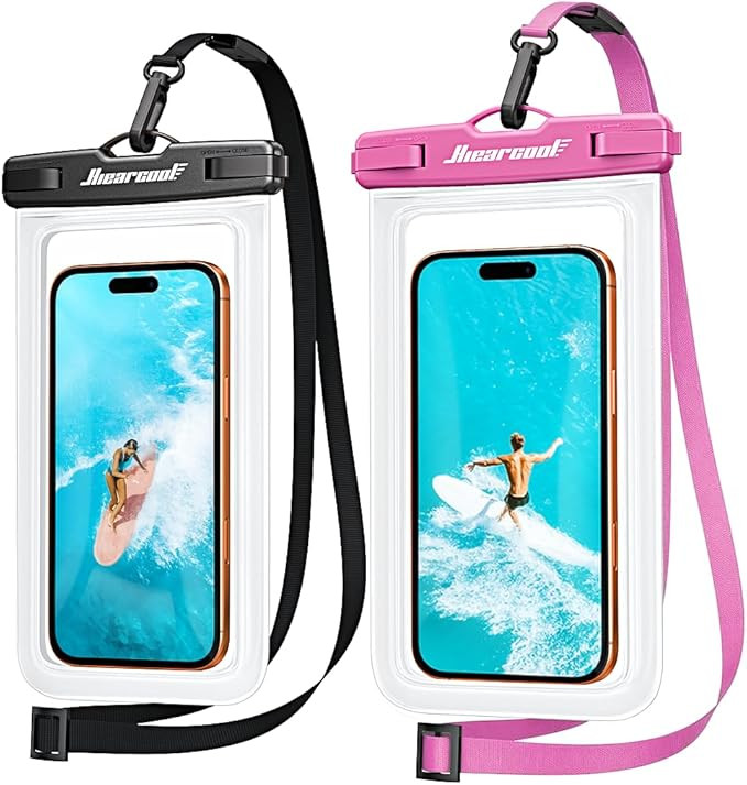 Hiearcool Waterproof Phone Pouch 2 Pack, IPX8 Dry Bag with Lanyard, Touch Screen Compatible for i... | Amazon (US)
