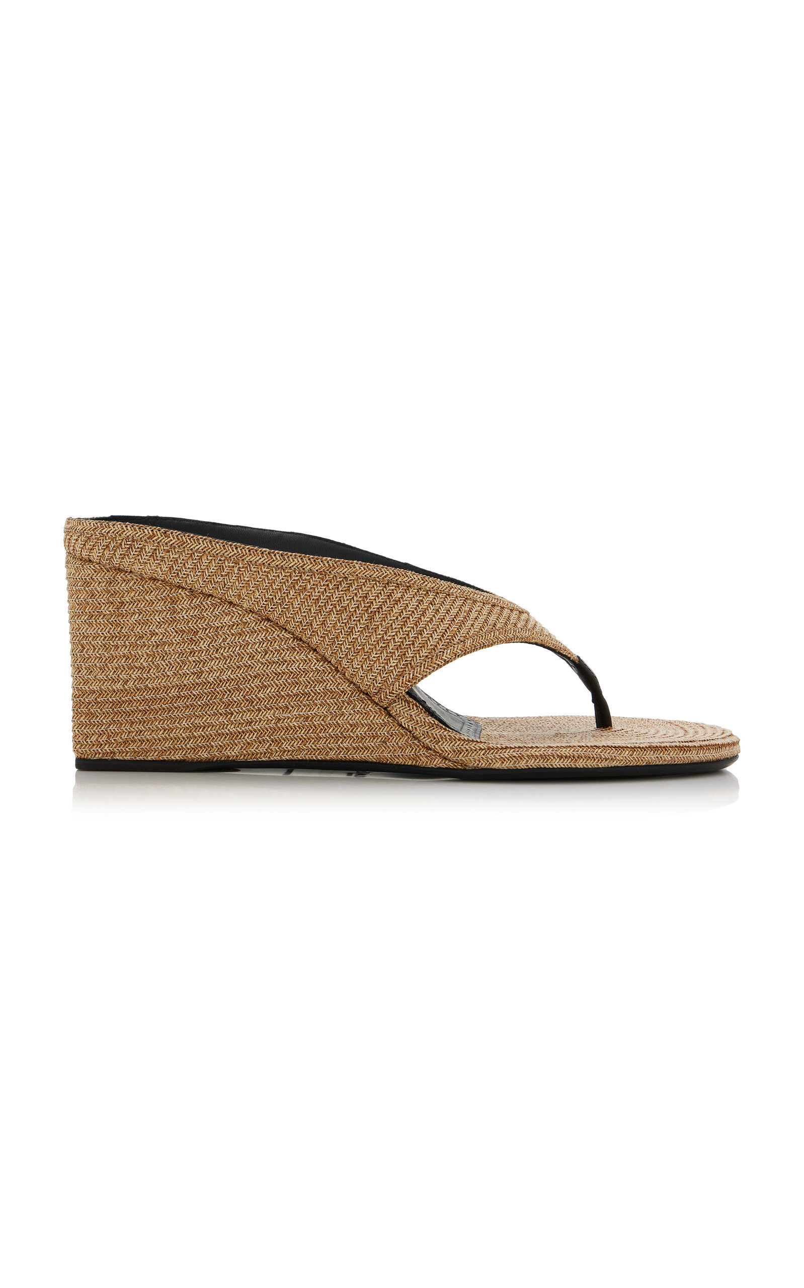 Cube Raffia Thong Wedge Sandals | Moda Operandi (Global)