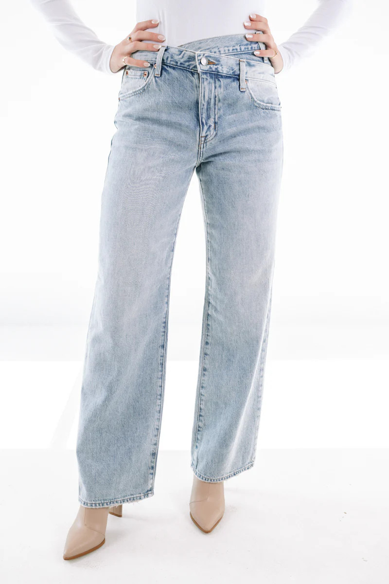 Pistola Bobbie Crossover High Rise Straight Leg Jean - Nelson | The Impeccable Pig