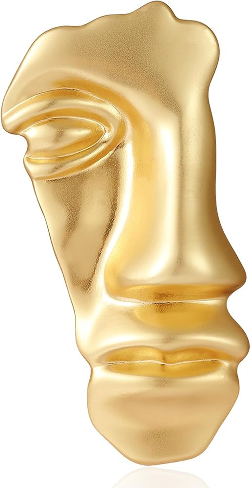 Vintage Mask Brooch Minimalist Metal Figure Brooches for Women Men | Amazon (US)